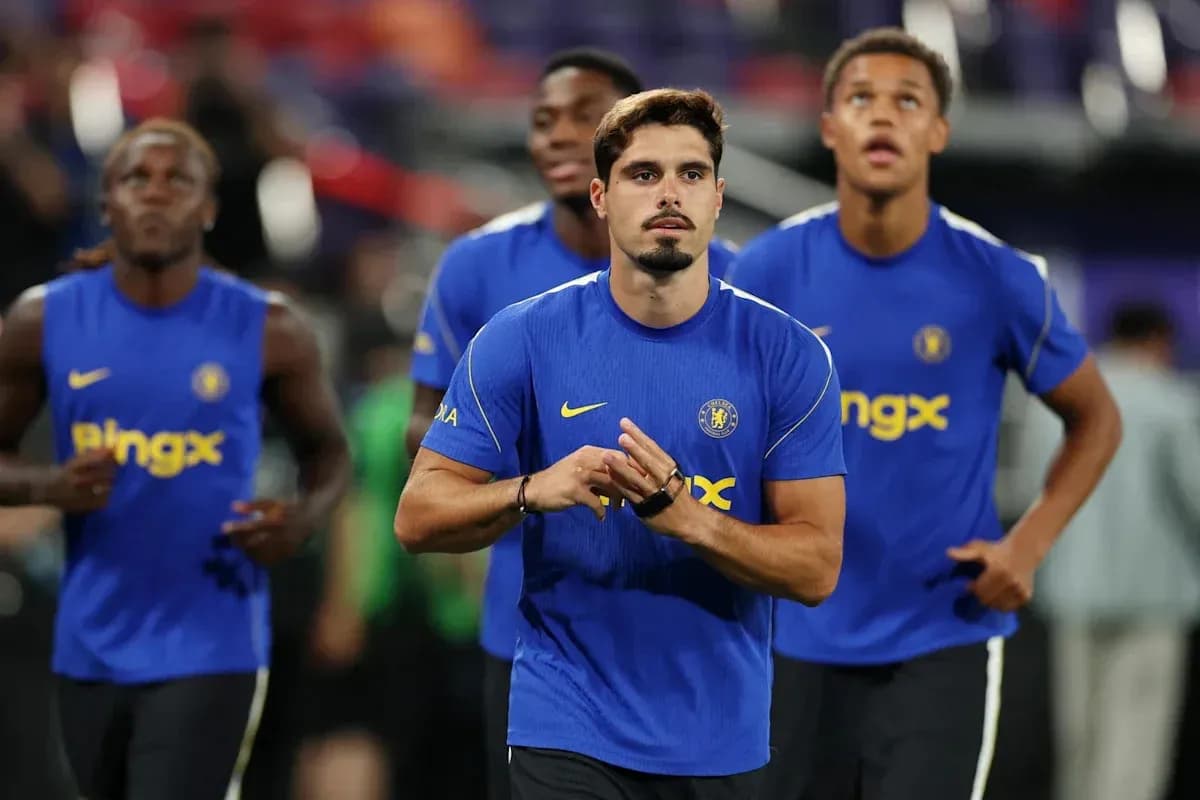 Joueurs de Chelsea s'échauffant avant le match Joueurs de Chelsea s'échauffant avant le match
