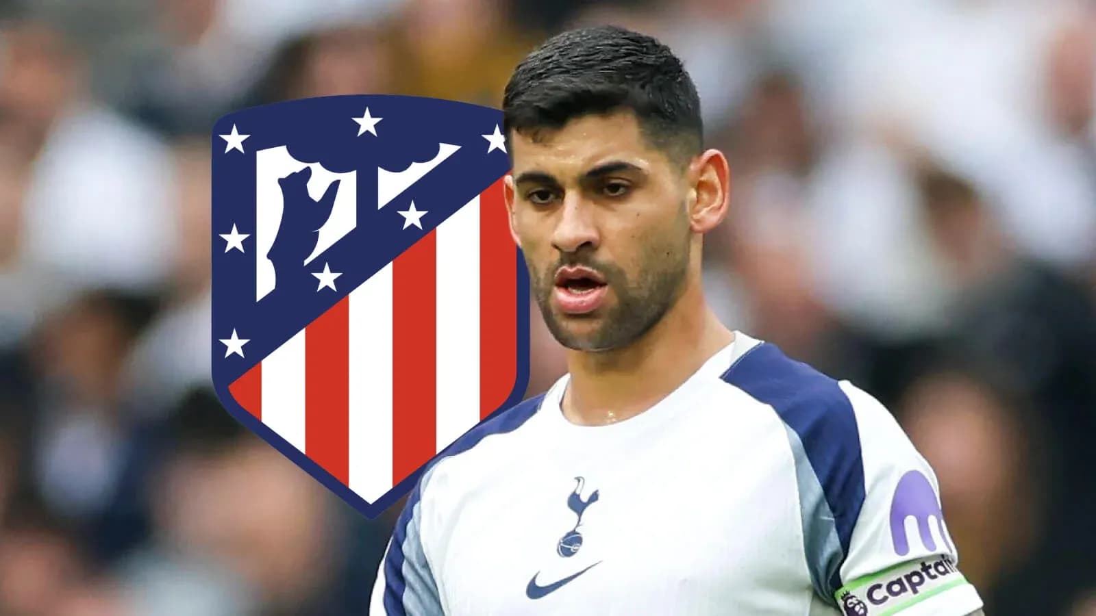 Joueur de Tottenham avec logo de l'Atlético Madrid Joueur de Tottenham avec logo de l'Atlético Madrid