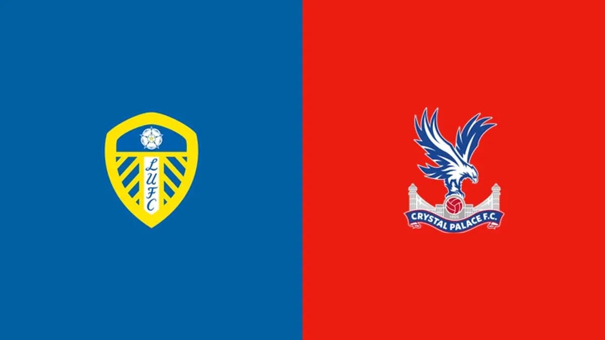 Logos de Leeds United et Crystal Palace sur fond coloré Logos de Leeds United et Crystal Palace sur fond coloré