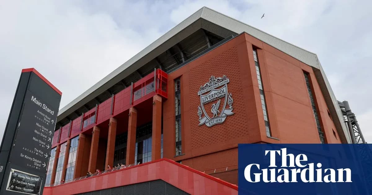 Façade du stade de Liverpool avec logo Façade du stade de Liverpool avec logo