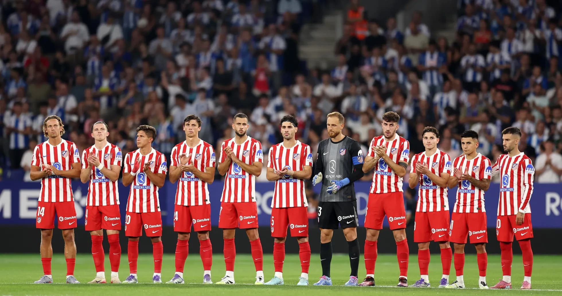 Joueurs de l'Atletico Madrid en formation Joueurs de l'Atletico Madrid en formation