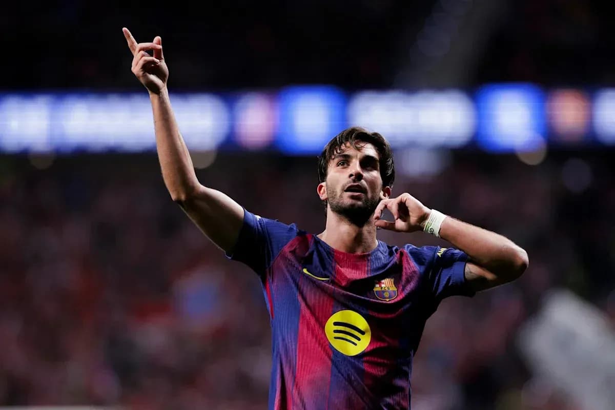 Joueur de Barcelone célébrant un but Joueur de Barcelone célébrant un but