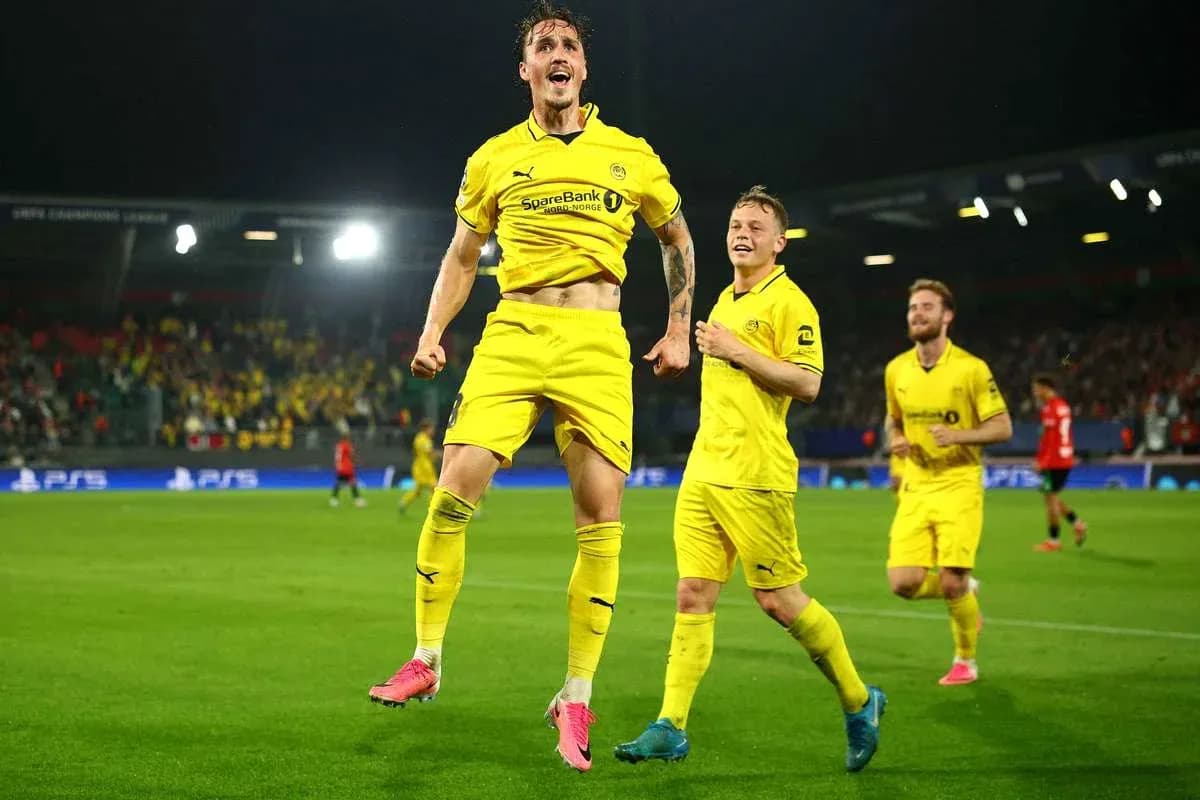 Joueurs de Bodo/Glimt célébrant un but Joueurs de Bodo/Glimt célébrant un but