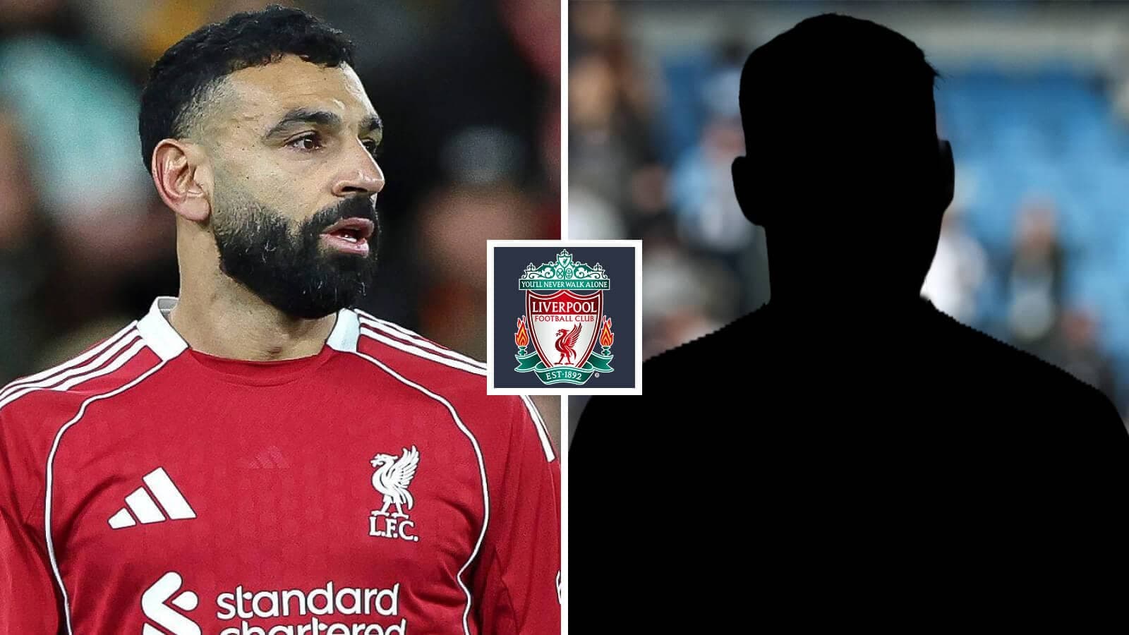 Joueur de Liverpool en maillot rouge avec silhouette floue Joueur de Liverpool en maillot rouge avec silhouette floue