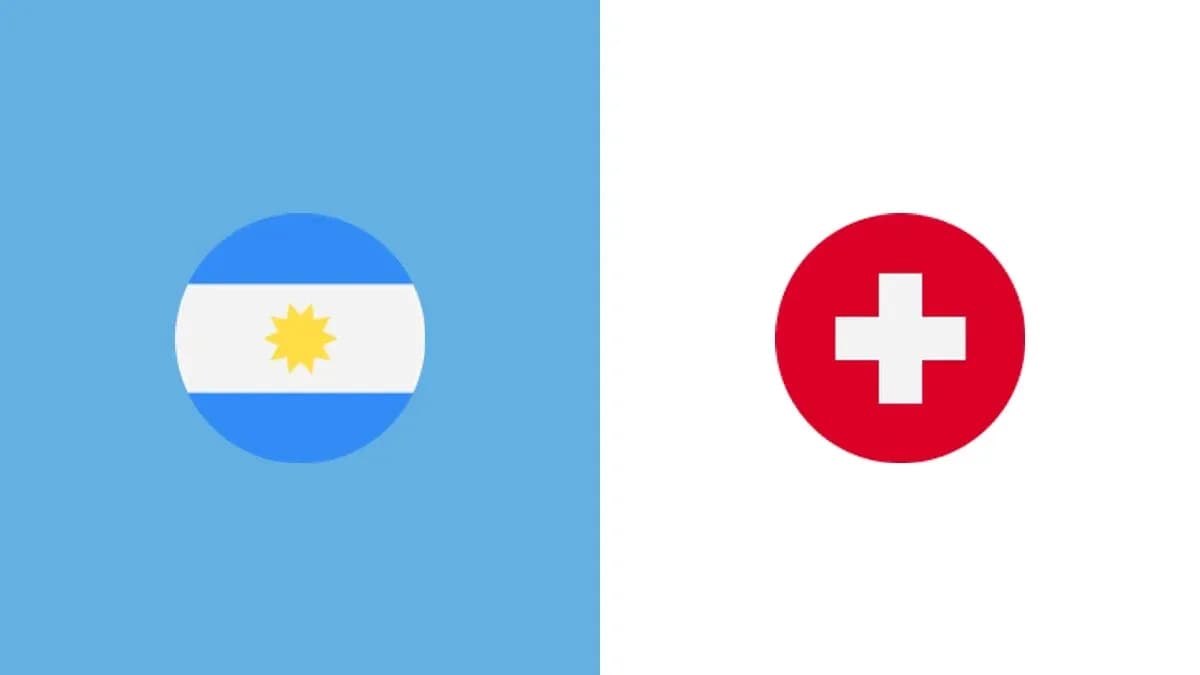 Drapeaux de l'Argentine et de la Suisse côte à côte Drapeaux de l'Argentine et de la Suisse côte à côte