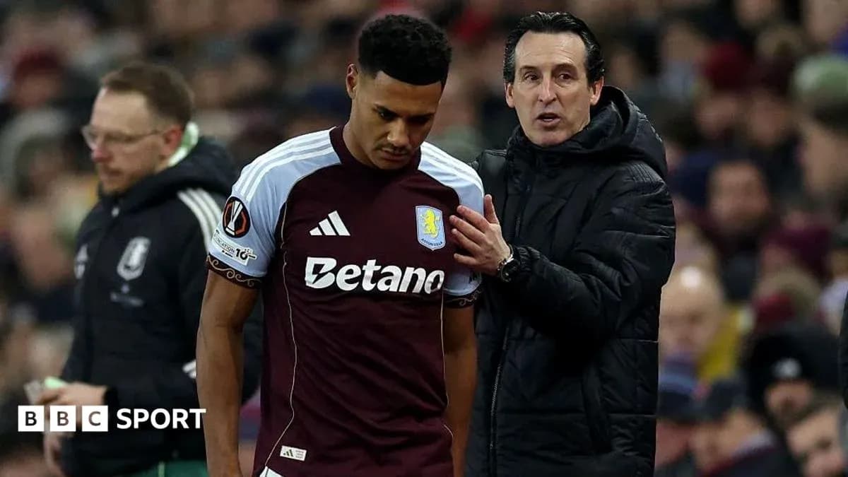 Entraîneur parlant à un joueur d'Aston Villa Entraîneur parlant à un joueur d'Aston Villa