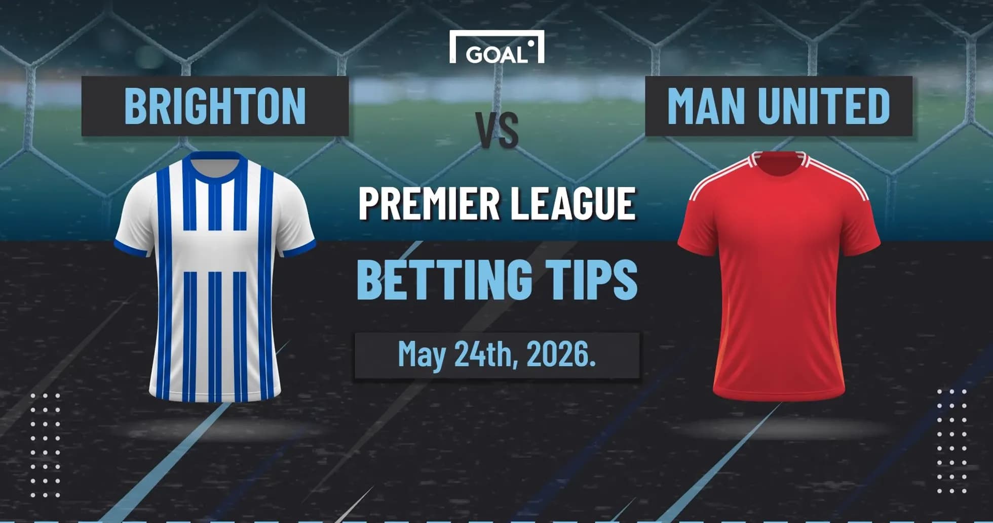 Maillots de Brighton et Man United pour match Maillots de Brighton et Man United pour match