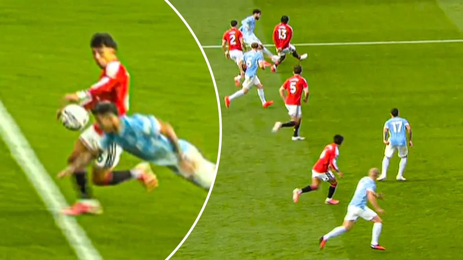Joueur de Manchester United intercepte le ballon en défense Joueur de Manchester United intercepte le ballon en défense