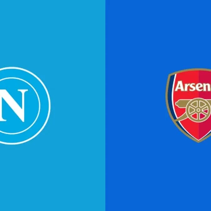Logos de Napoli et Arsenal sur fond bleu Logos de Napoli et Arsenal sur fond bleu