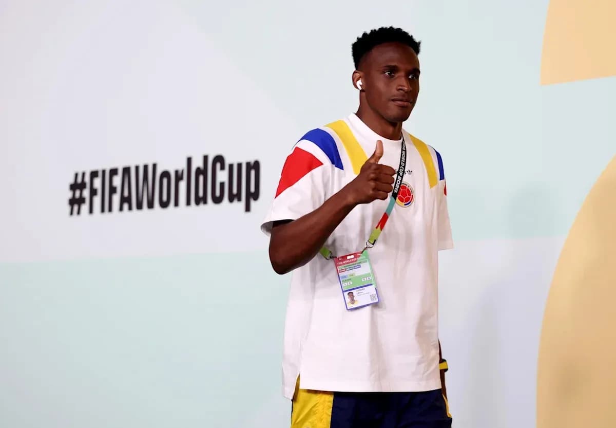 Joueur avec un maillot colombien au FIFA World Cup Joueur avec un maillot colombien au FIFA World Cup