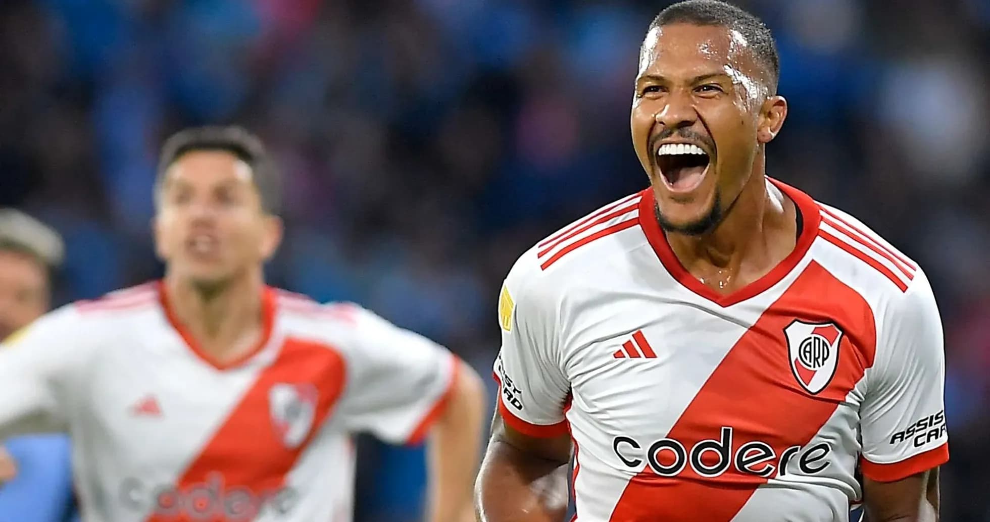 Joueur de River Plate célébrant un but Joueur de River Plate célébrant un but