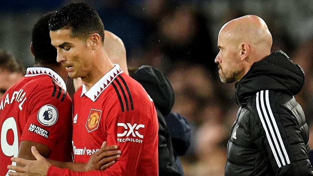 Cristiano Ronaldo being substituted during a match Cristiano Ronaldo being substituted during a match
