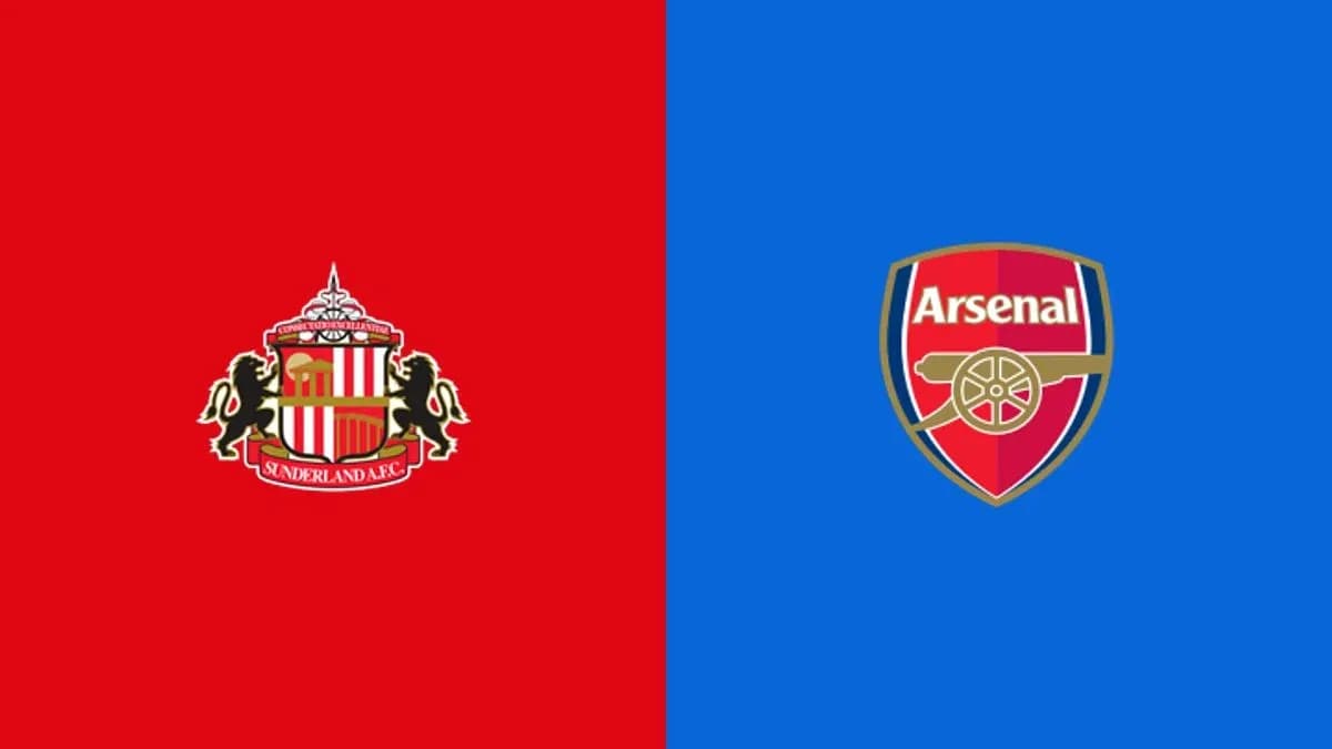 Logos de Sunderland A.F.C. et Arsenal sur fond coloré Logos de Sunderland A.F.C. et Arsenal sur fond coloré