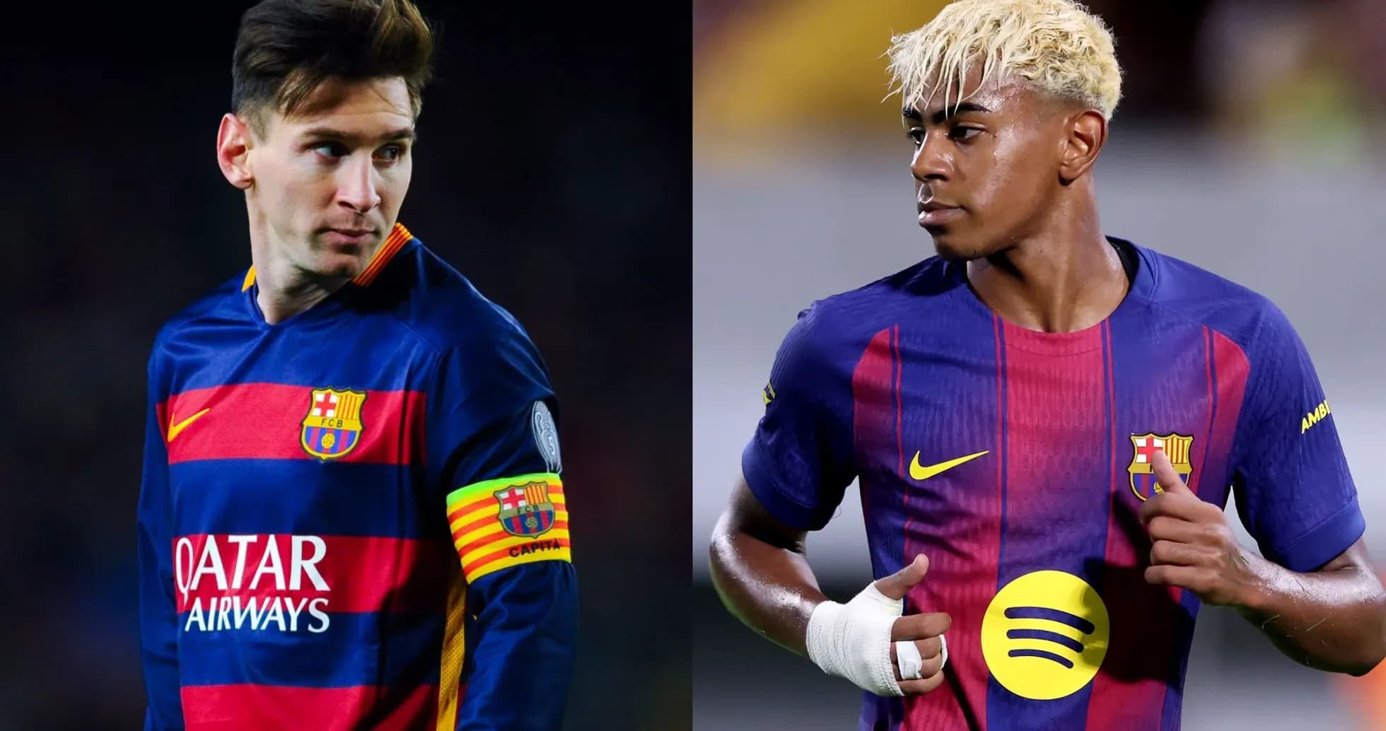 Deux joueurs de Barcelone en action sur le terrain Deux joueurs de Barcelone en action sur le terrain
