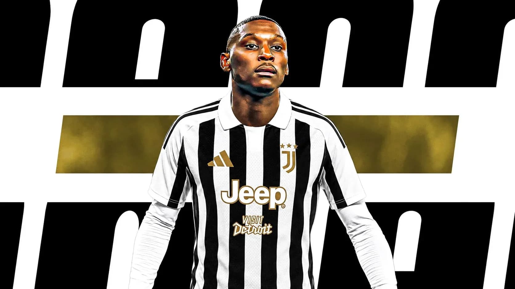 Joueur de la Juventus en maillot rayé noir et blanc Joueur de la Juventus en maillot rayé noir et blanc