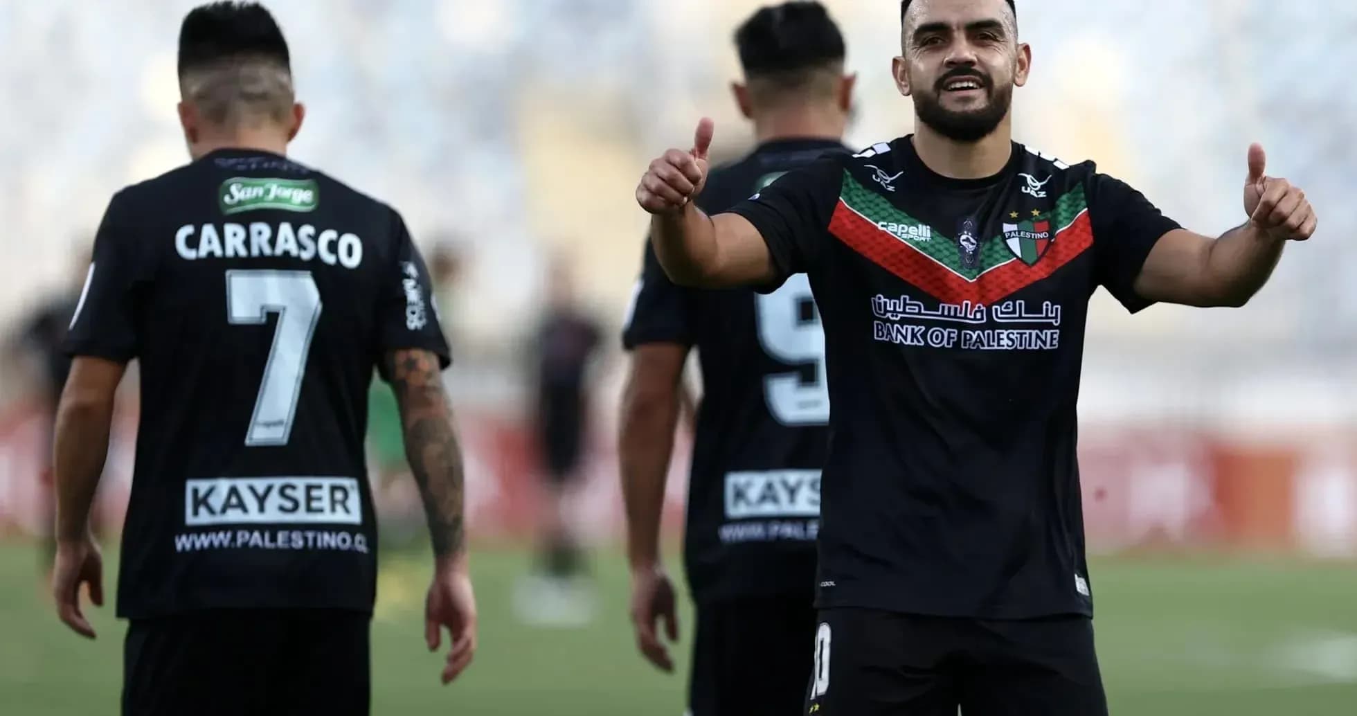Joueurs de Palestino célébrant un but Joueurs de Palestino célébrant un but