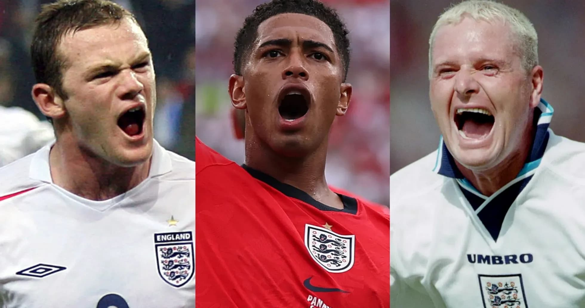 Trois joueurs anglais célébrant avec enthousiasme Trois joueurs anglais célébrant avec enthousiasme