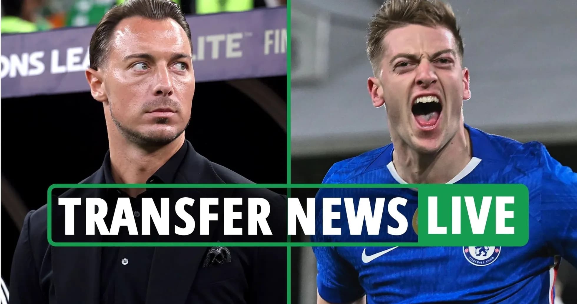 Entraîneur et joueur célébrant lors des nouvelles de transfert Entraîneur et joueur célébrant lors des nouvelles de transfert