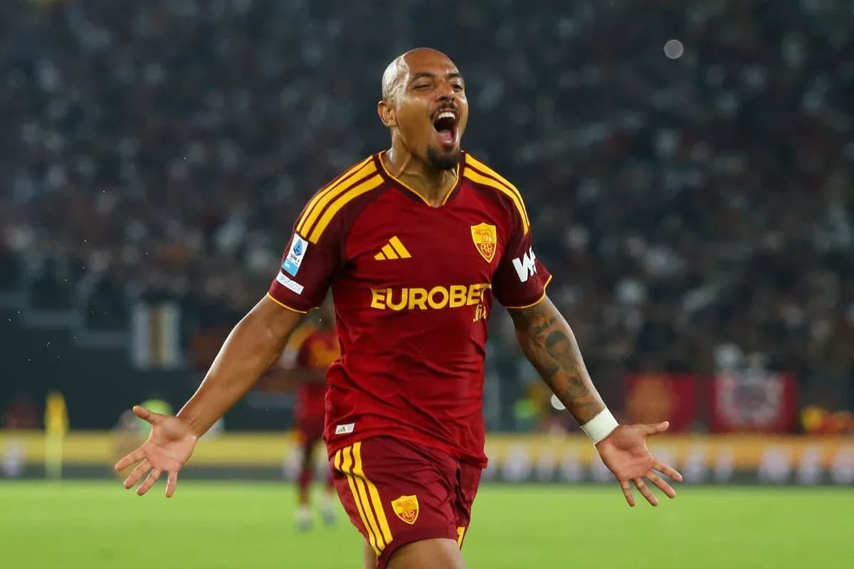 Un joueur de l'AS Roma célèbre un but Un joueur de l'AS Roma célèbre un but