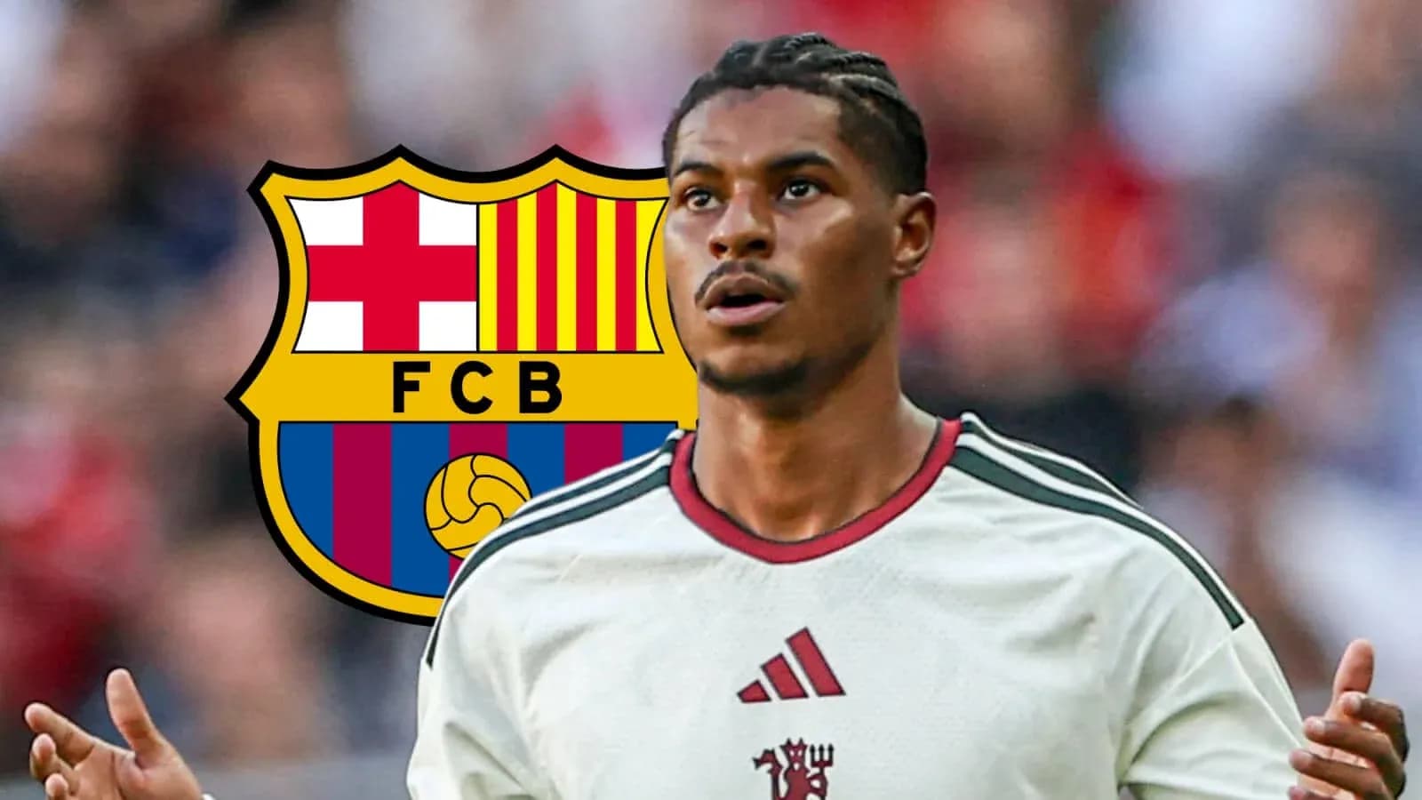 Joueur avec le logo du FC Barcelone en arrière-plan Joueur avec le logo du FC Barcelone en arrière-plan