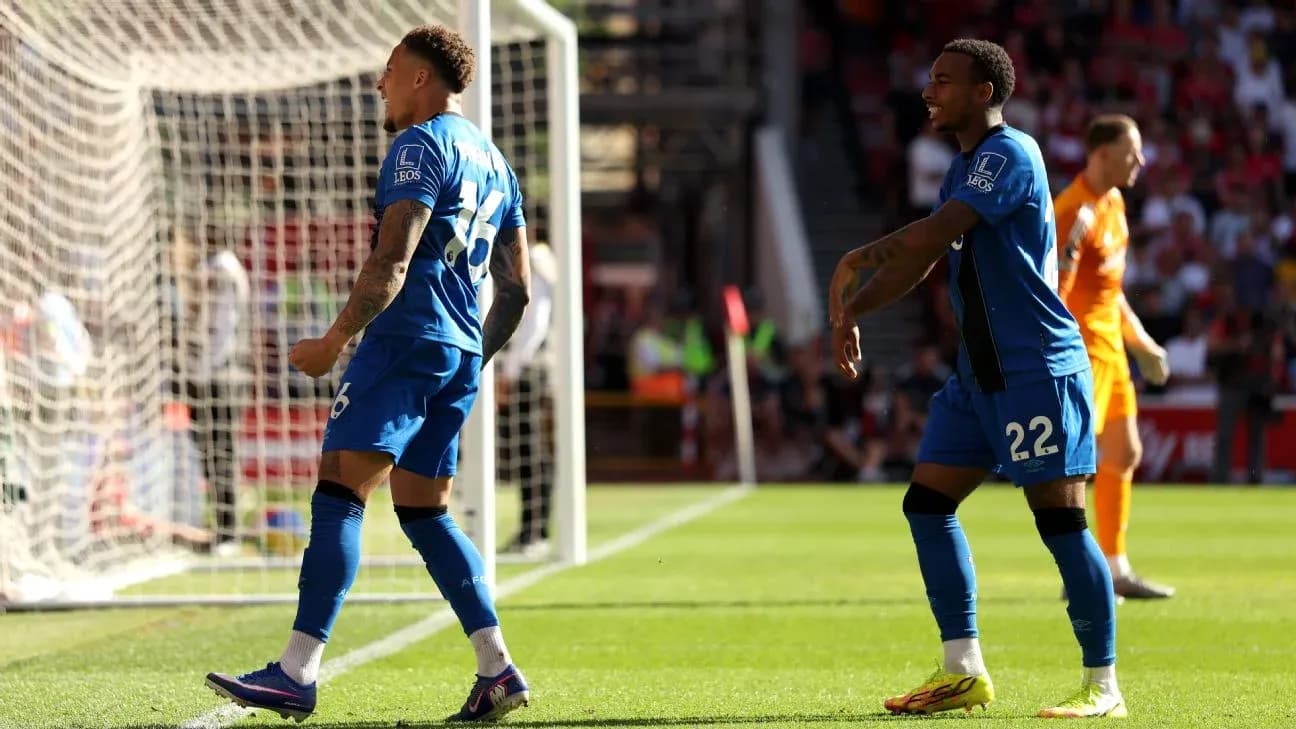 Joueurs de Bournemouth célébrant un but Joueurs de Bournemouth célébrant un but