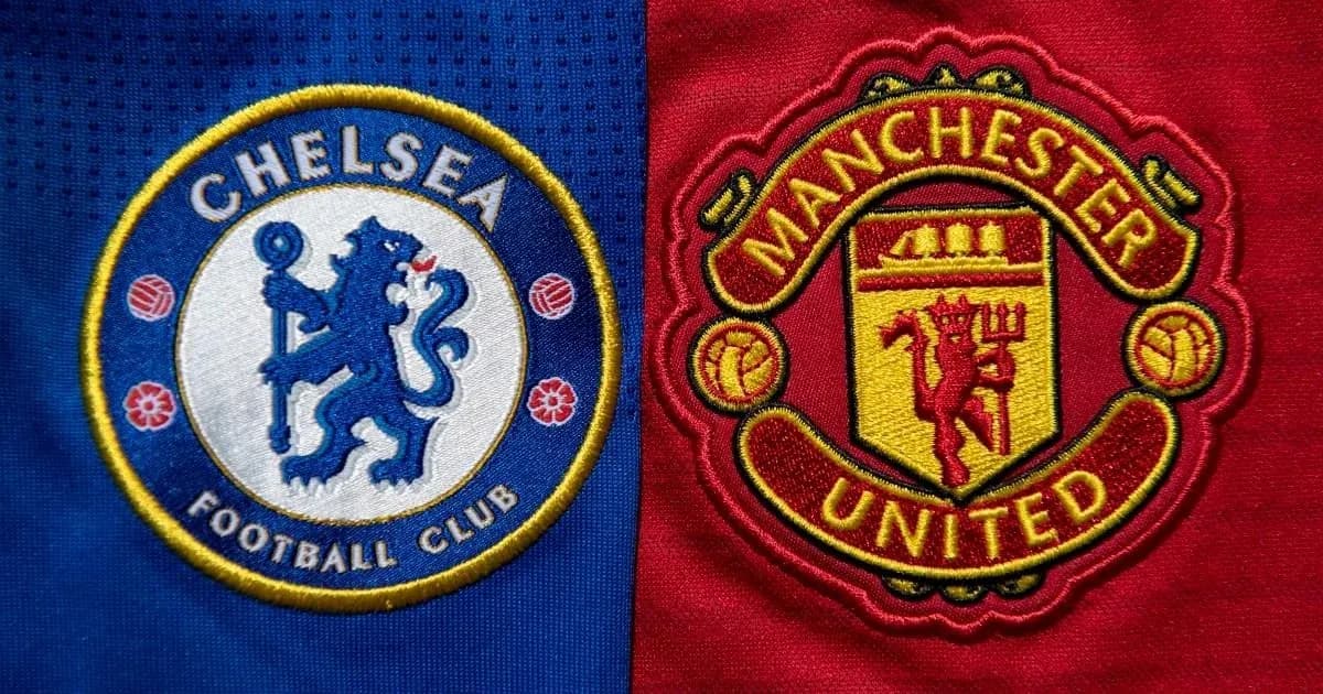 Logos de Chelsea et Manchester United sur tissu Logos de Chelsea et Manchester United sur tissu
