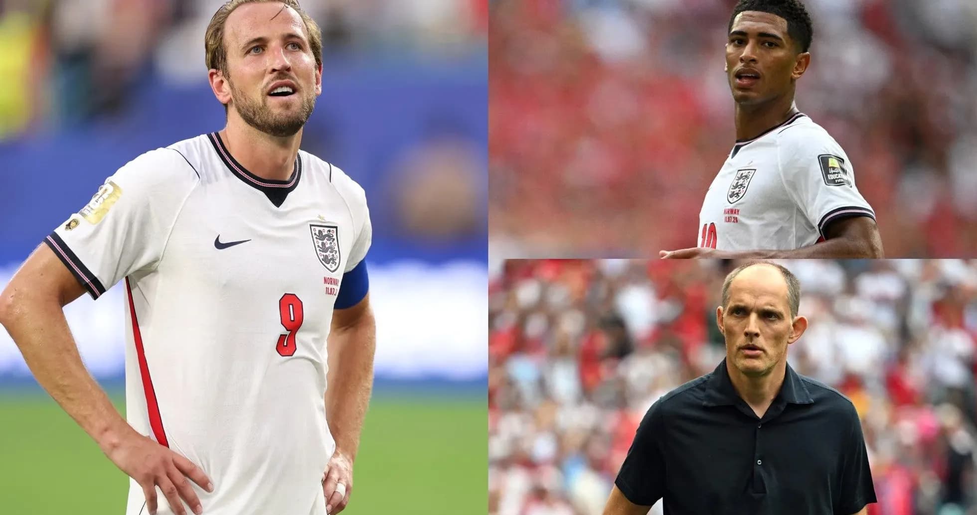Harry Kane and Jude Bellingham during match, Thomas Tuchel Harry Kane and Jude Bellingham during match, Thomas Tuchel