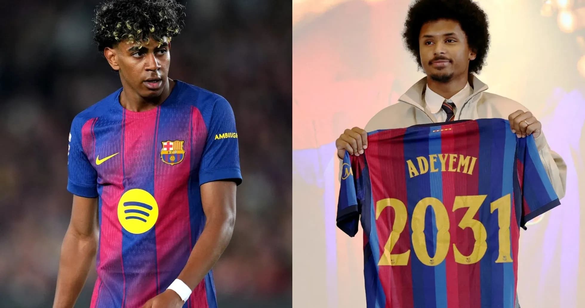 Joueur de Barcelone et présentation de maillot Adeyemi Joueur de Barcelone et présentation de maillot Adeyemi