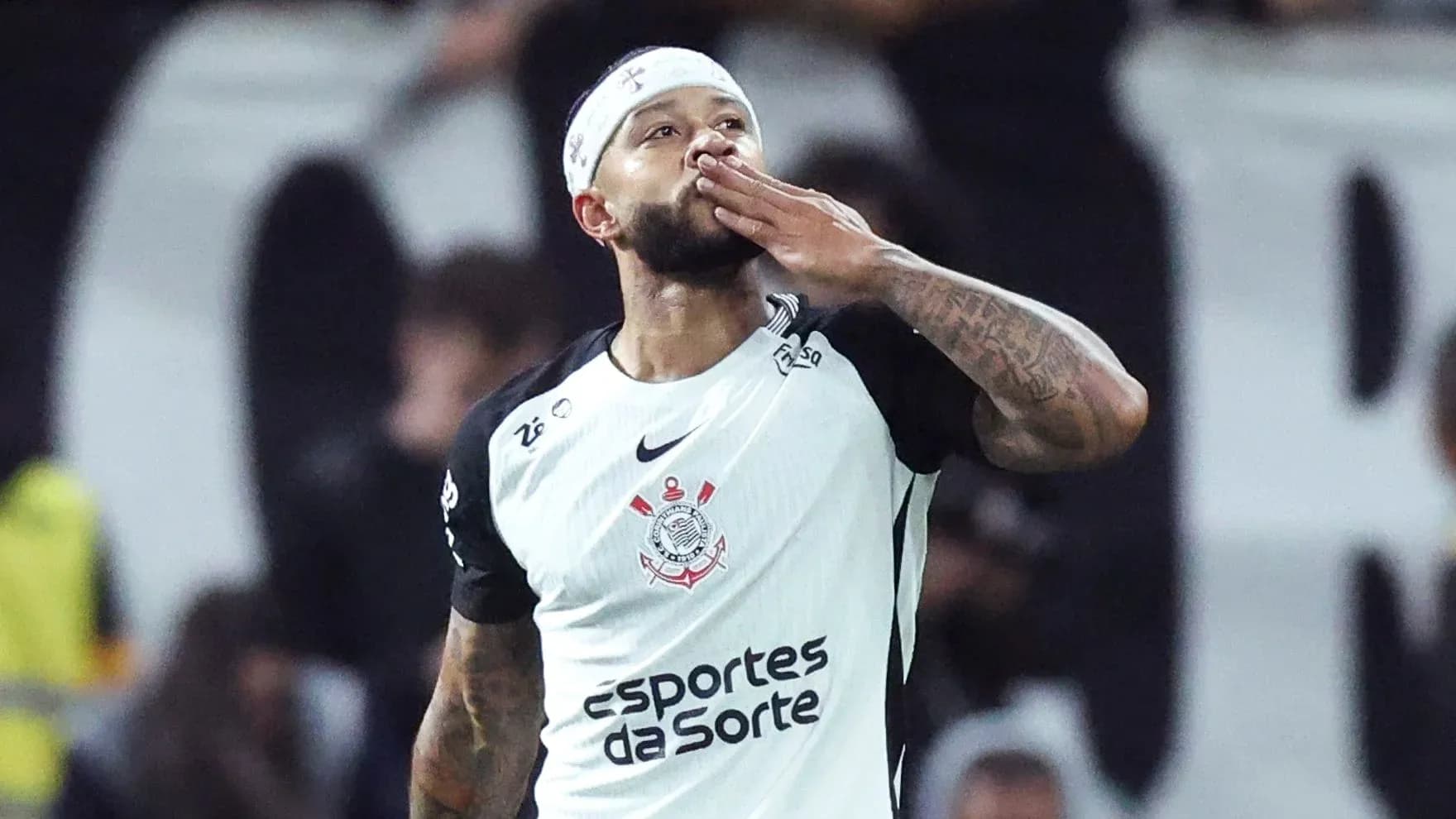 Joueur de Corinthians saluant le public après un but Joueur de Corinthians saluant le public après un but