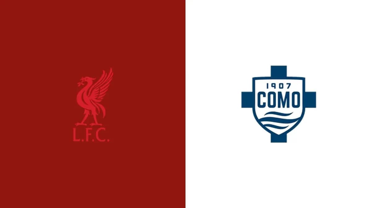 Logos de Liverpool FC et Como 1907 côte à côte Logos de Liverpool FC et Como 1907 côte à côte