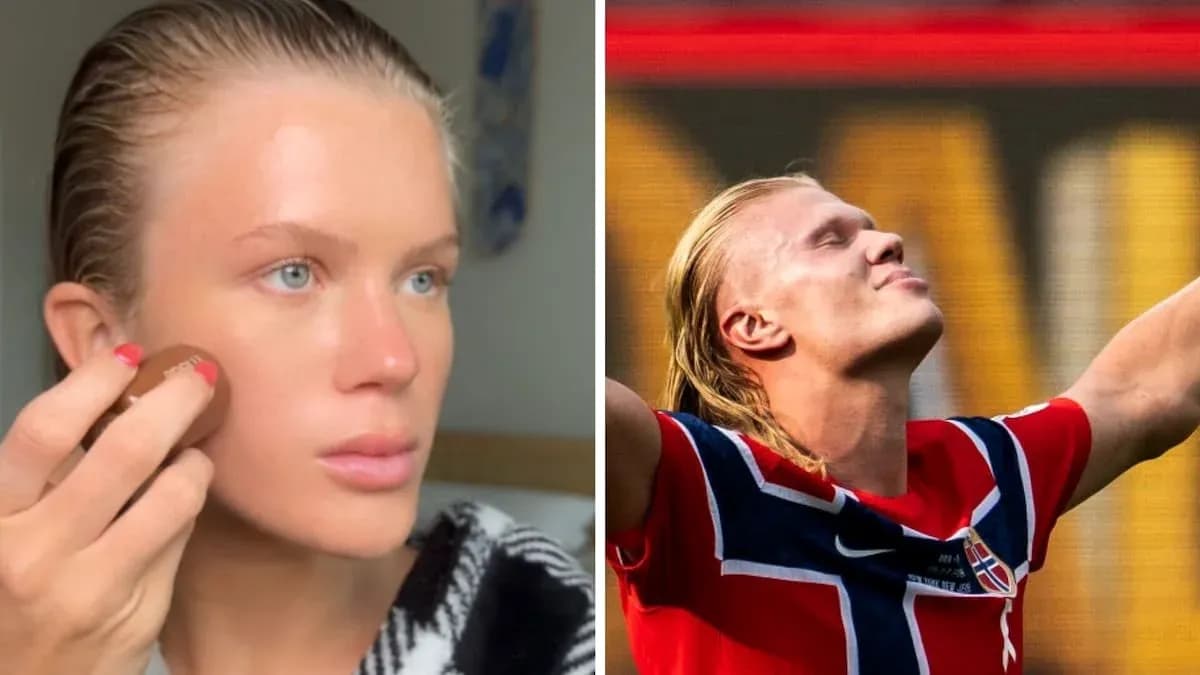Person applying makeup and football player celebrating Person applying makeup and football player celebrating