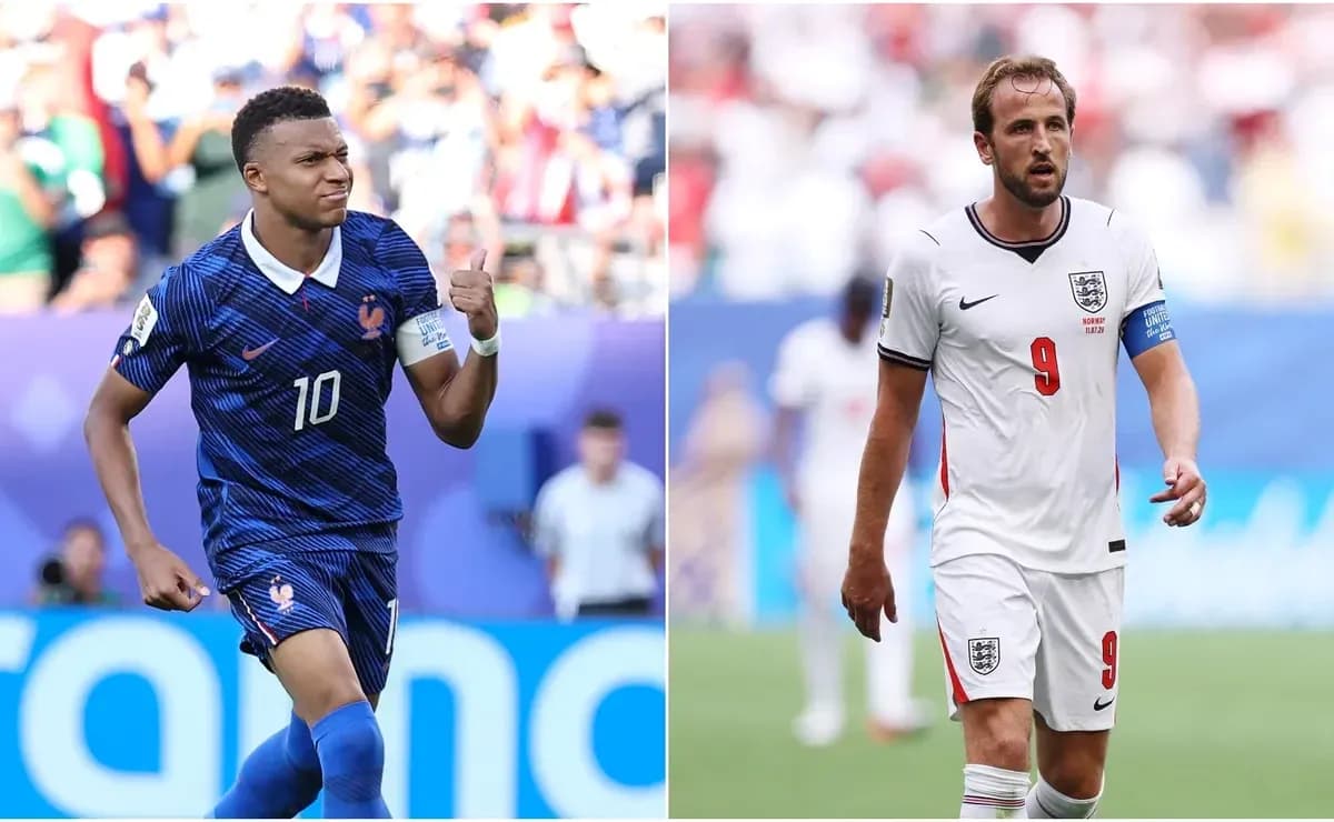 Kylian Mbappé et Harry Kane en action Kylian Mbappé et Harry Kane en action