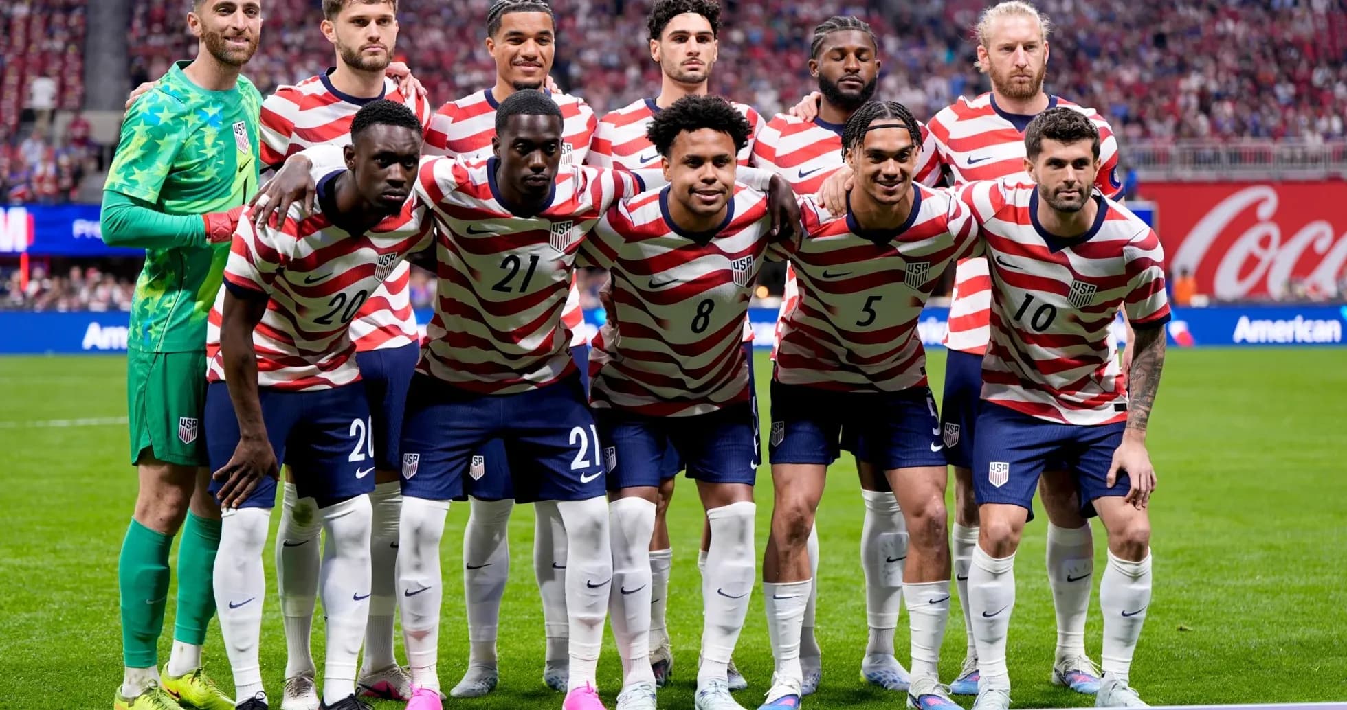 Équipe des États-Unis avant le match Équipe des États-Unis avant le match
