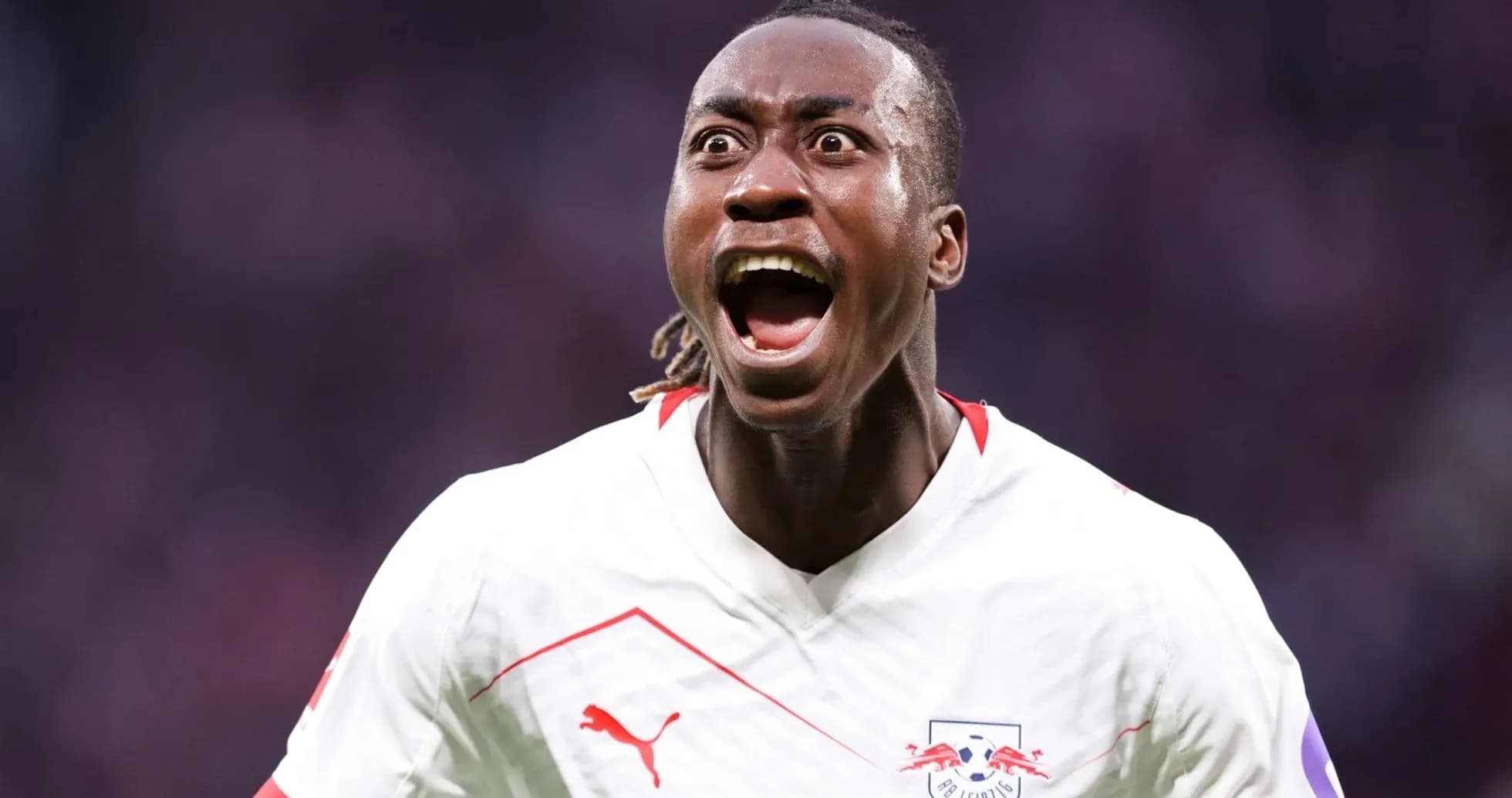 Joueur de RB Leipzig célébrant un but Joueur de RB Leipzig célébrant un but