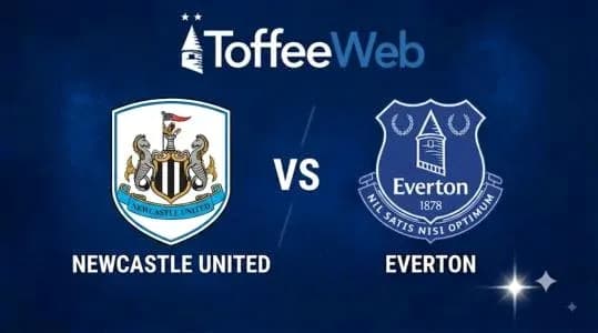 Logos de Newcastle United et Everton avec score Logos de Newcastle United et Everton avec score