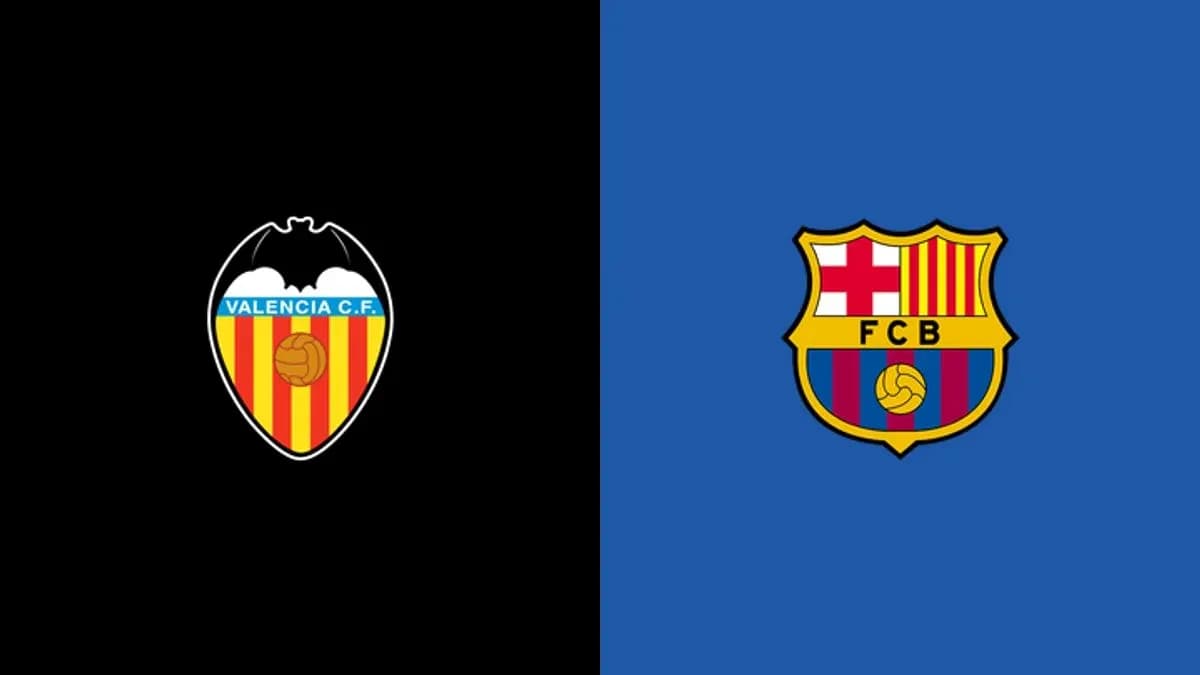 Logos de Valencia C.F. et FCB sur fond coloré Logos de Valencia C.F. et FCB sur fond coloré