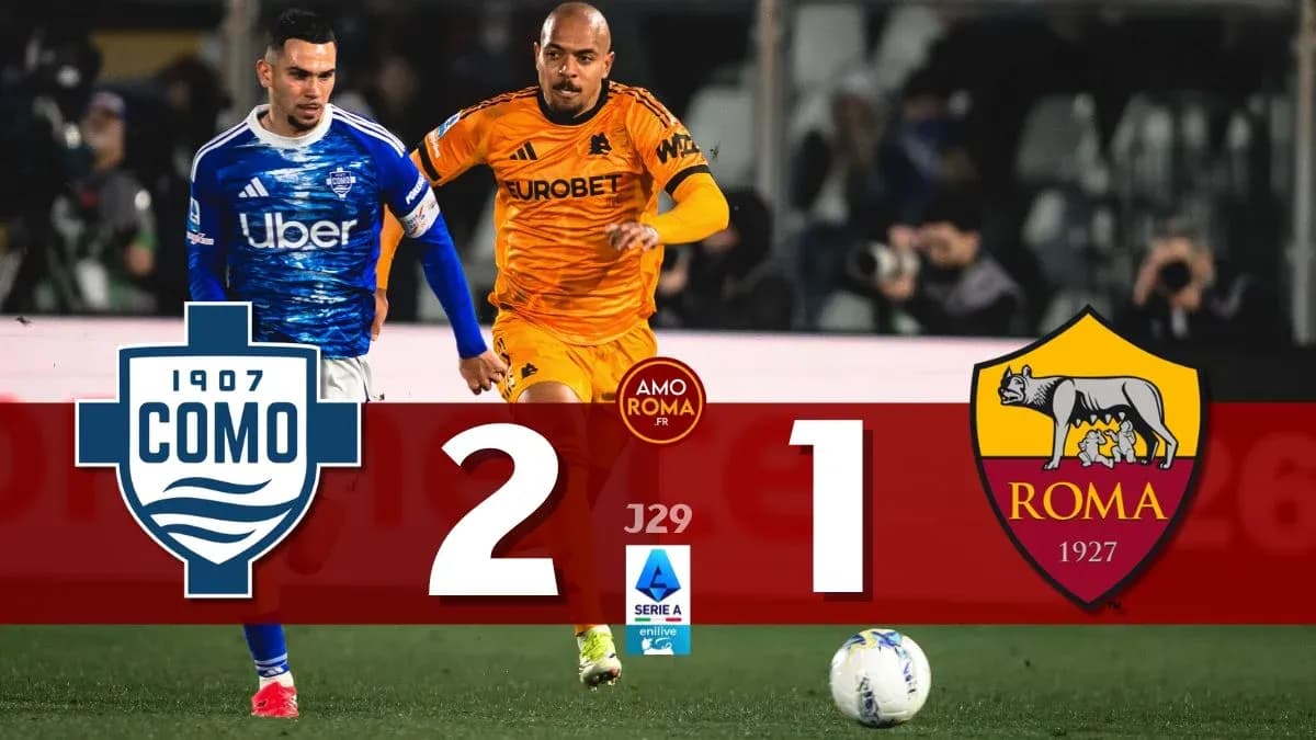Deux joueurs en action lors du match Como-Roma Deux joueurs en action lors du match Como-Roma
