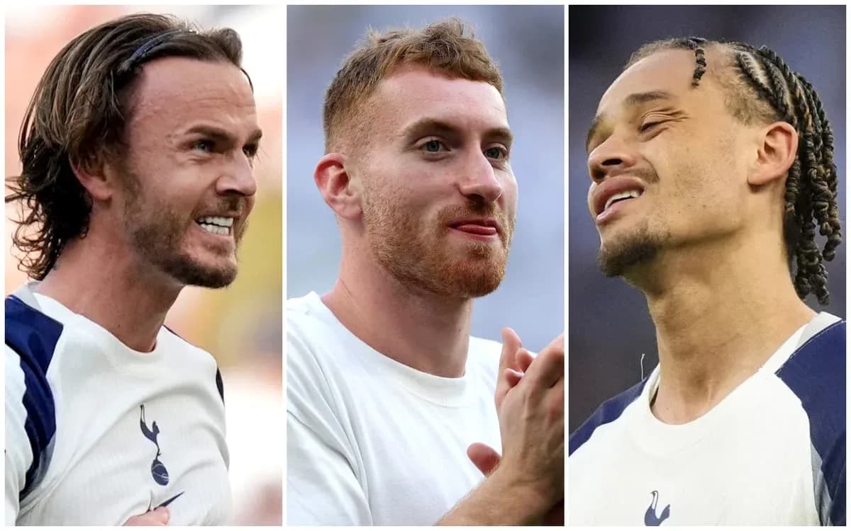 Trois joueurs de Tottenham en tenue d'entraînement Trois joueurs de Tottenham en tenue d'entraînement