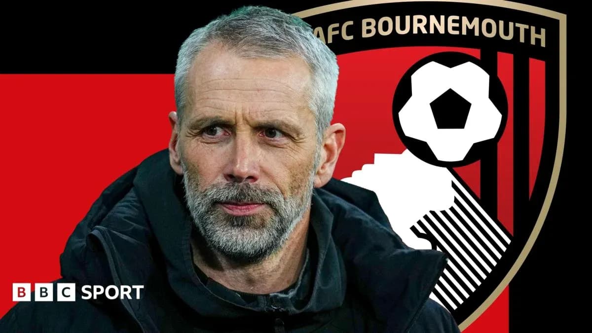 Entraîneur d'AFC Bournemouth avec logo en arrière-plan Entraîneur d'AFC Bournemouth avec logo en arrière-plan