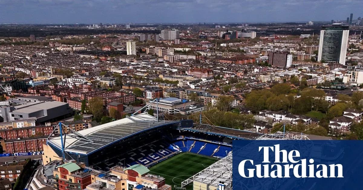 Vue aérienne du stade Stamford Bridge à Londres Vue aérienne du stade Stamford Bridge à Londres