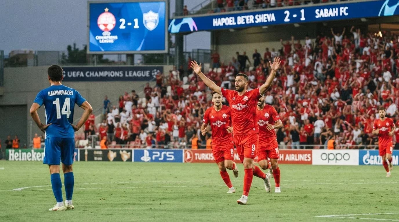 Joueurs de Hapoel Beer Sheva célébrant un but Joueurs de Hapoel Beer Sheva célébrant un but