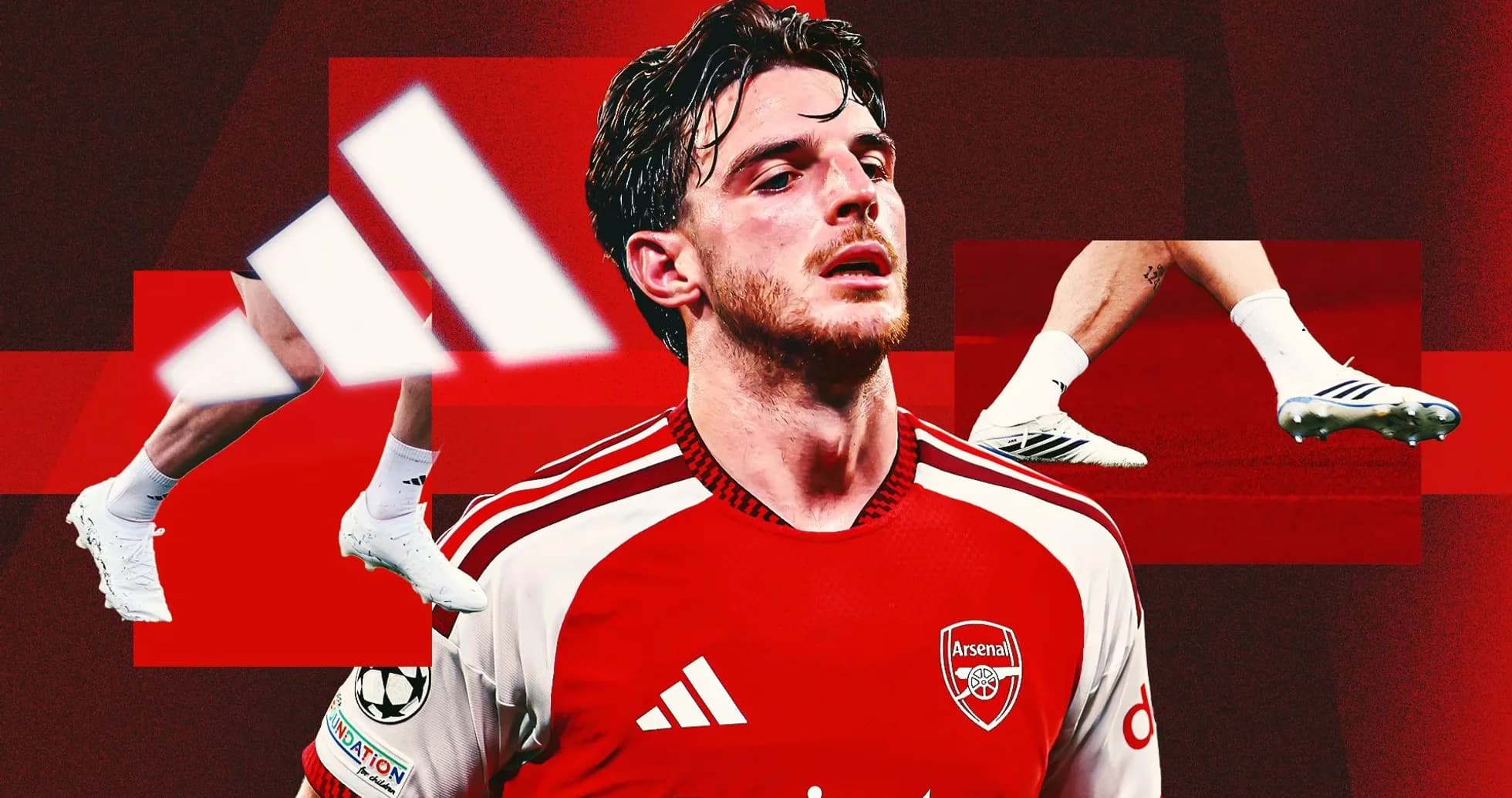 Joueur d'Arsenal en maillot rouge sur fond rouge Joueur d'Arsenal en maillot rouge sur fond rouge