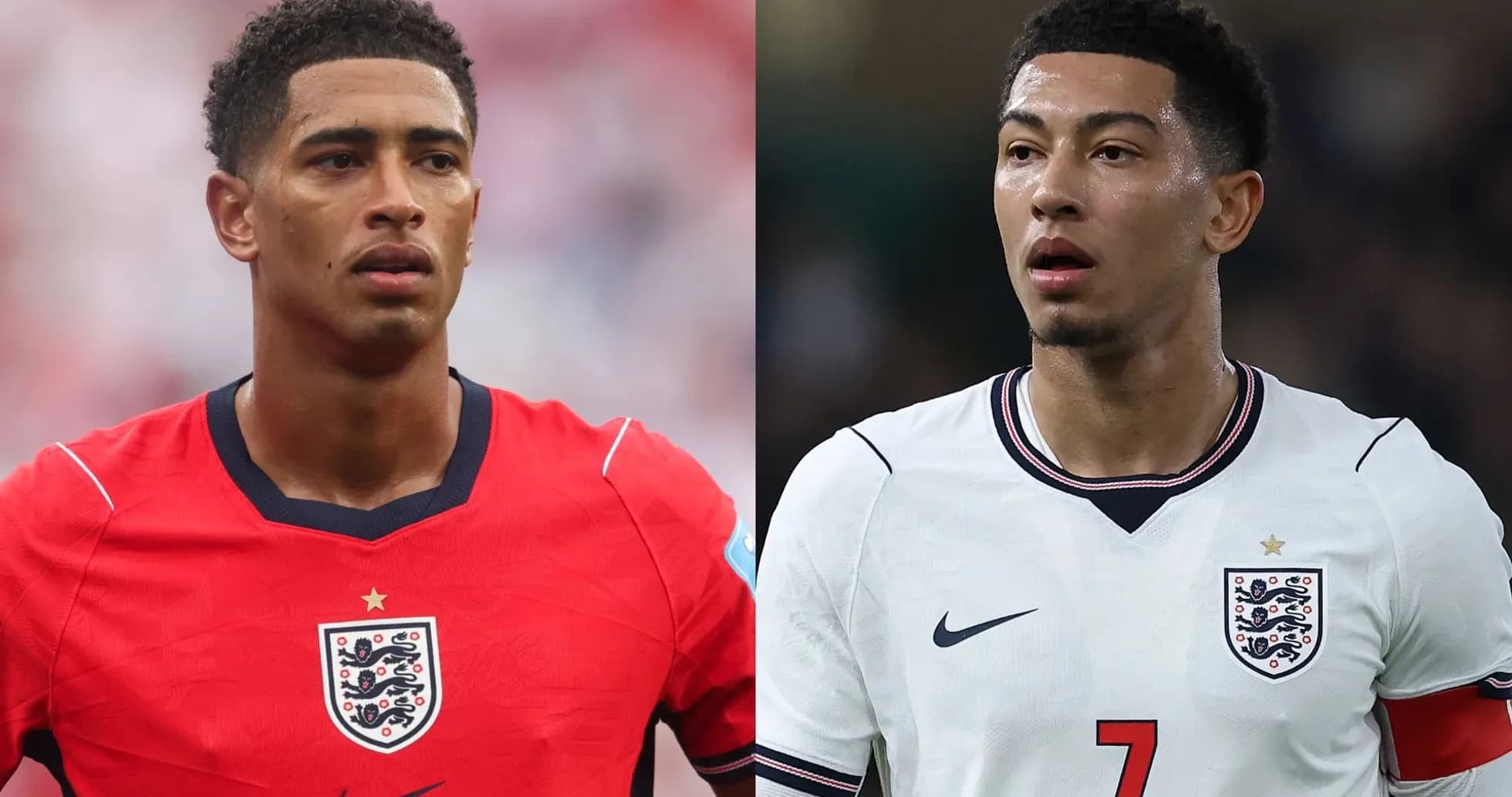 Deux joueurs d'Angleterre en maillots différents Deux joueurs d'Angleterre en maillots différents