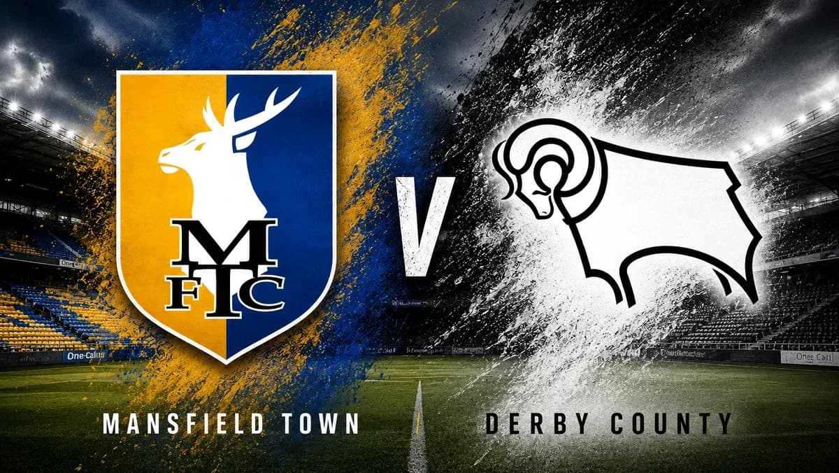 Mansfield Town versus Derby County match graphic Mansfield Town versus Derby County match graphic