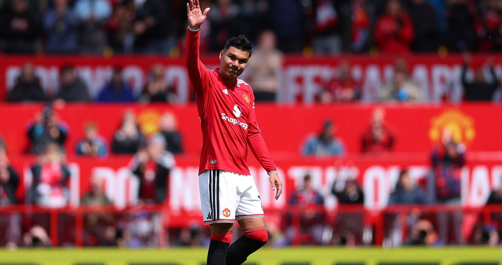 Joueur saluant les supporters à Old Trafford Joueur saluant les supporters à Old Trafford