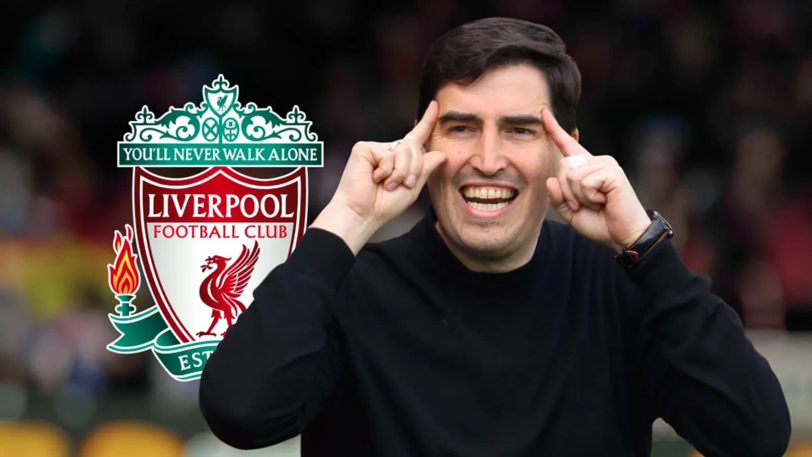 Entraîneur faisant un geste avec le logo de Liverpool Entraîneur faisant un geste avec le logo de Liverpool