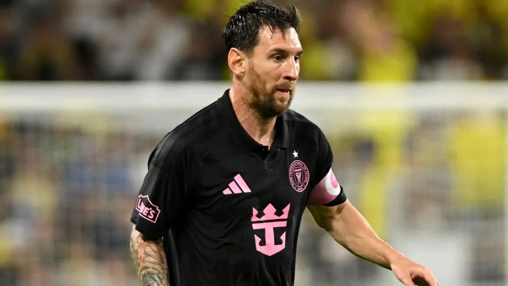 Lionel Messi dribbling during a match for Inter Miami Lionel Messi dribbling during a match for Inter Miami