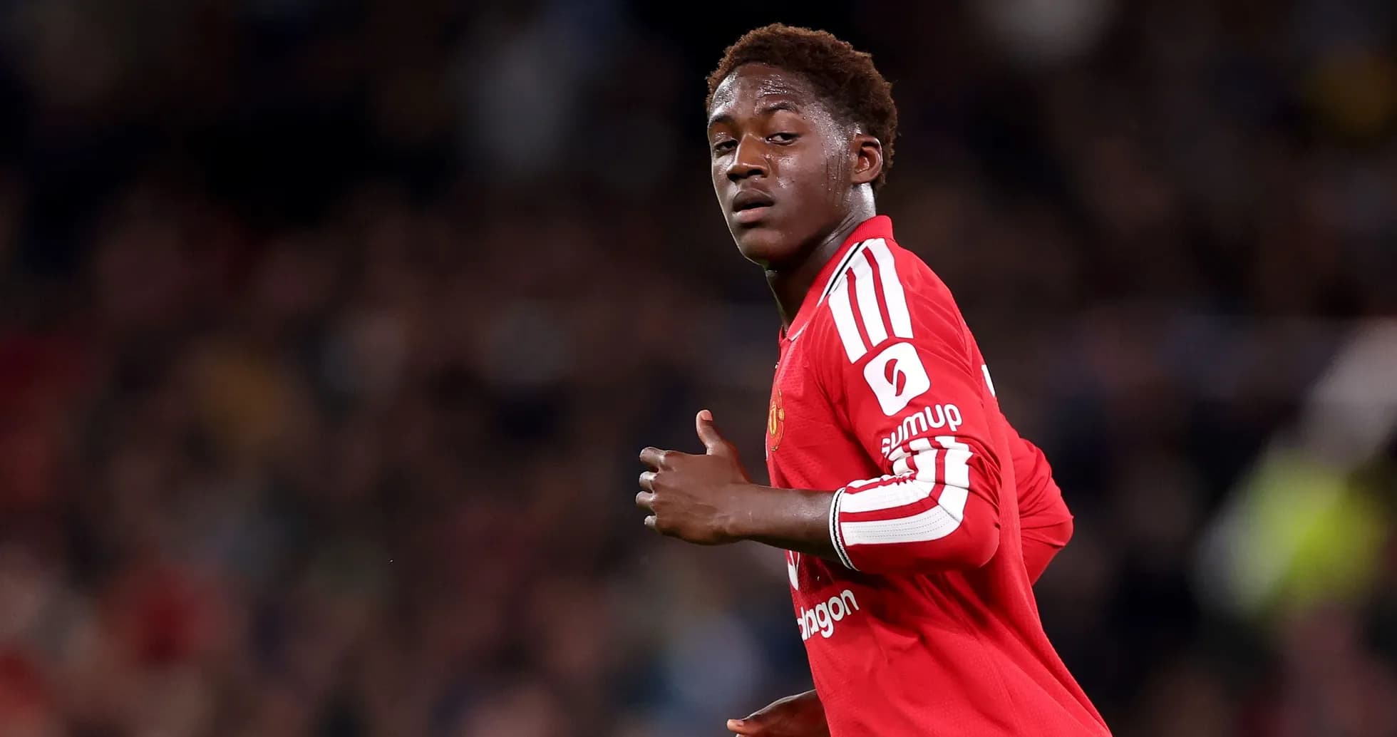 Joueur de Manchester United sur le terrain Joueur de Manchester United sur le terrain