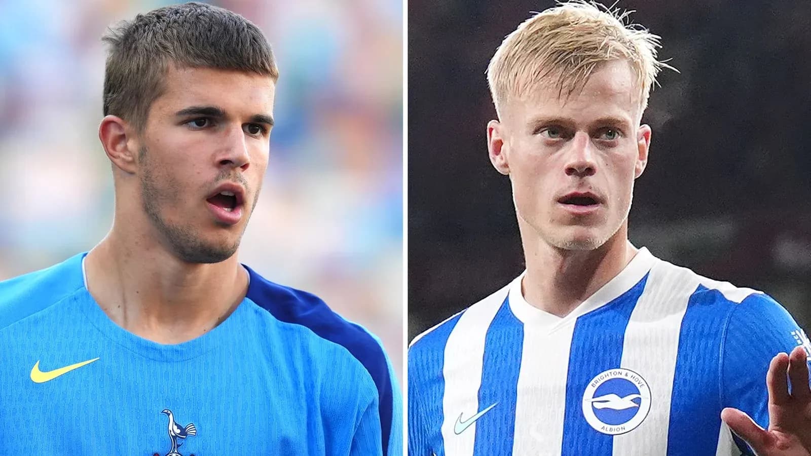 Deux joueurs de football en maillots d'équipe différents Deux joueurs de football en maillots d'équipe différents