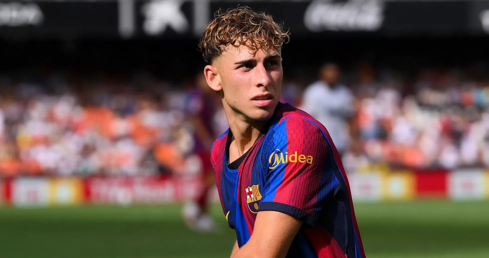 Joueur du FC Barcelone sur le terrain pendant un match Joueur du FC Barcelone sur le terrain pendant un match